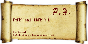 Pápai Hédi névjegykártya